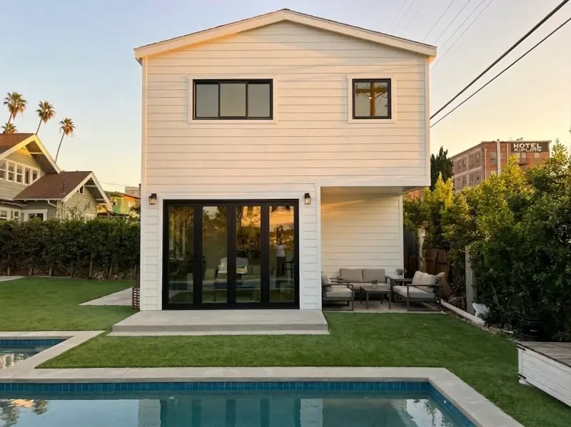 Pasadena pool house ADU — exterior alternate angle