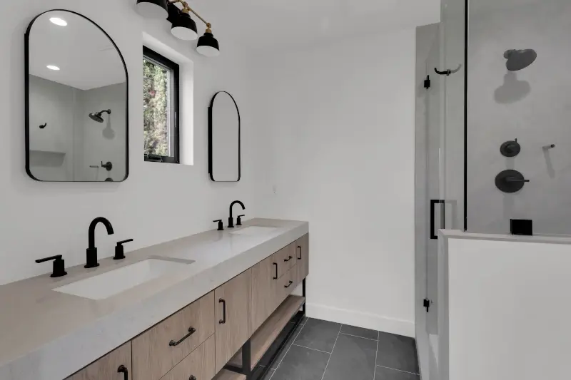 2-story ADU — master bathroom with designer tile