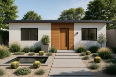 3-car garage conversion ADU — exterior rendering