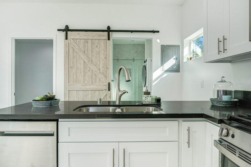Los Angeles garage conversion rental — kitchen detail