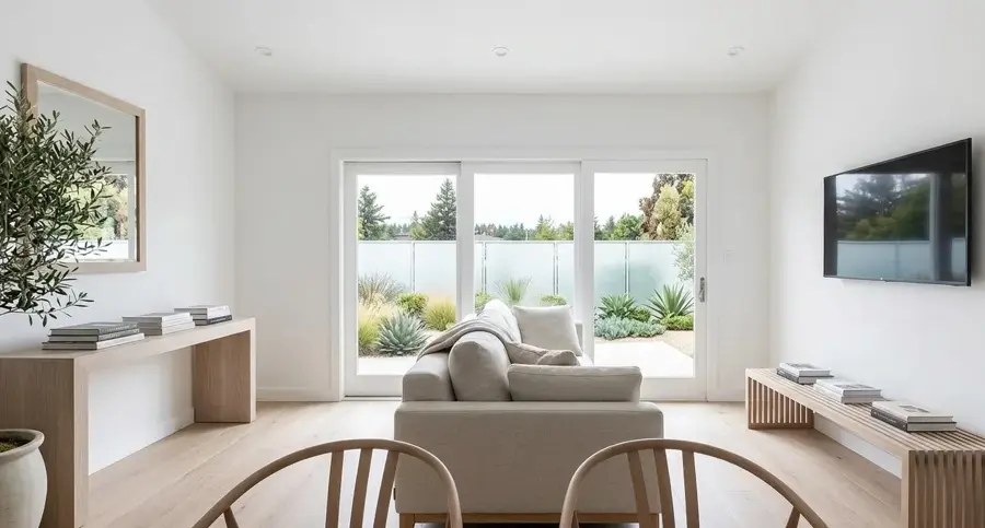 3-Car Garage Conversion Plan — interior living, Los Angeles ADU rendering