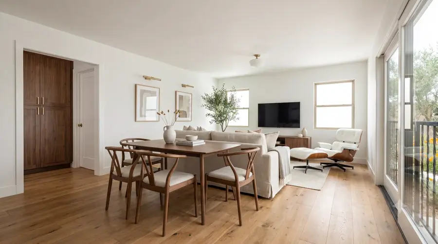 Garage + ADU Above — interior dining, Los Angeles ADU rendering