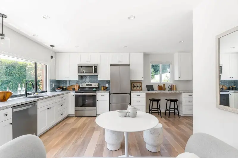 Spanish bungalow garage conversion — full kitchen