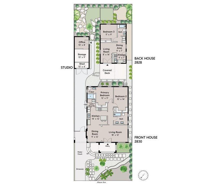 West Adams guest house site plan — 468 sqft, 1 bed 1 bath
