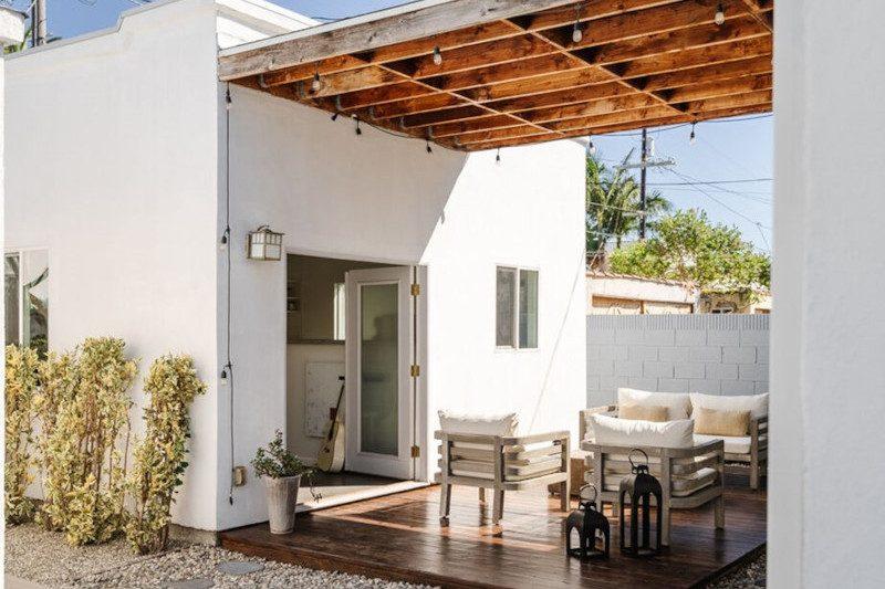 West Adams guest house — exterior from backyard