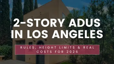 Two-story Spanish-style ADU in West Adams, Los Angeles with attached garage and clay tile roof