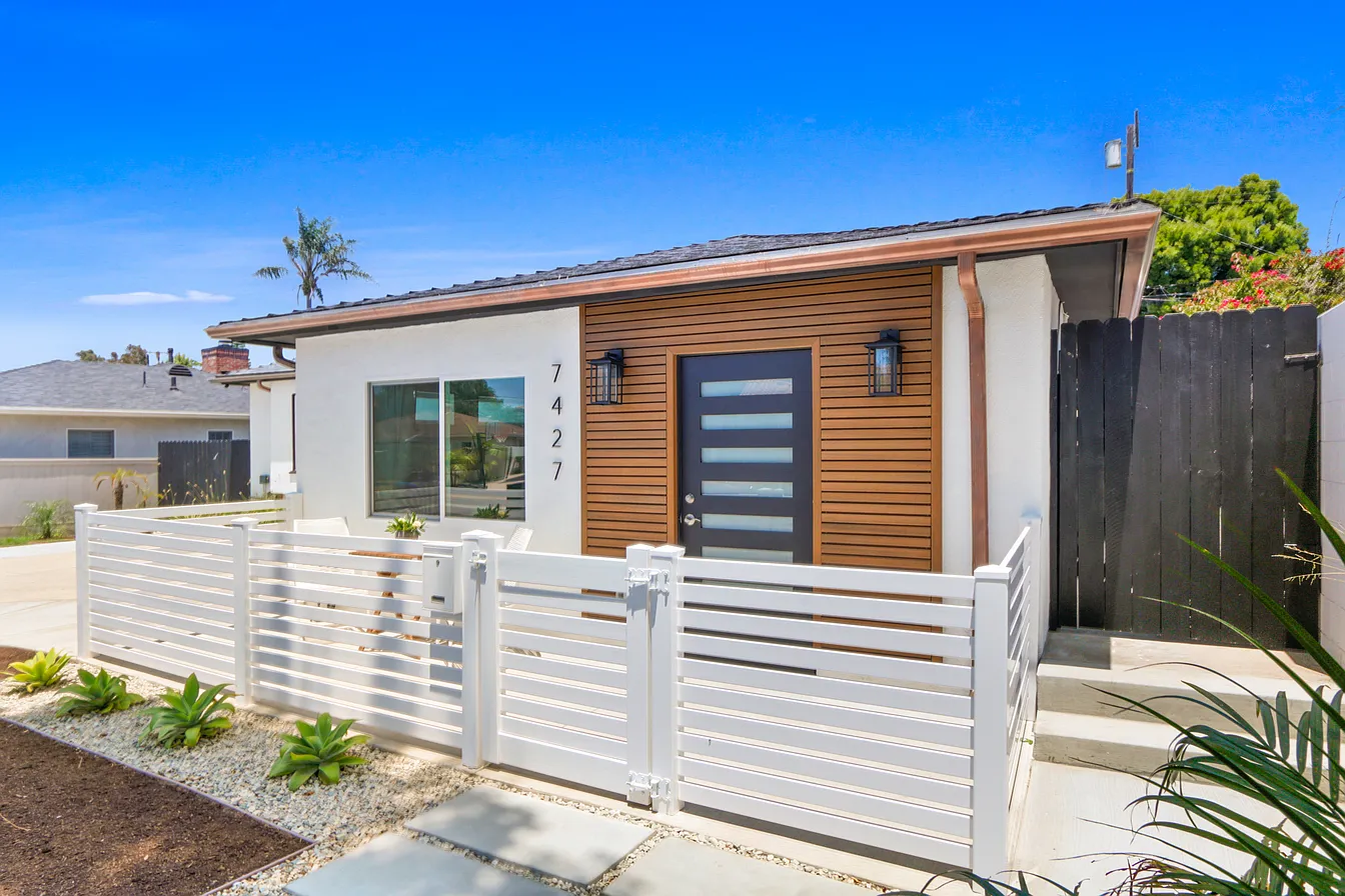 West LA garage conversion ADU — side entrance