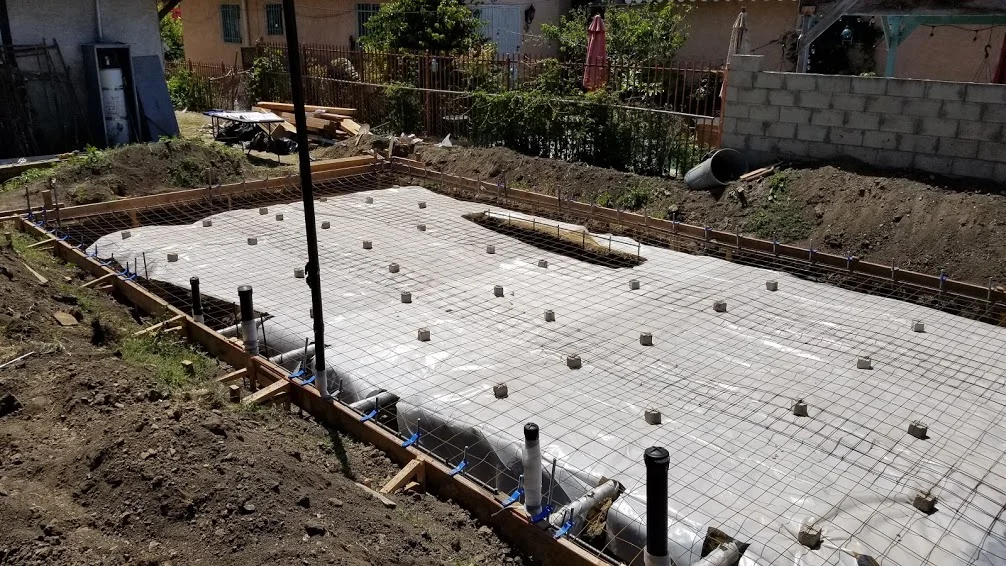 Slab-on-grade preparation for a new construction ADU