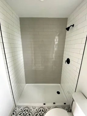 Tile shower in the ADU - After