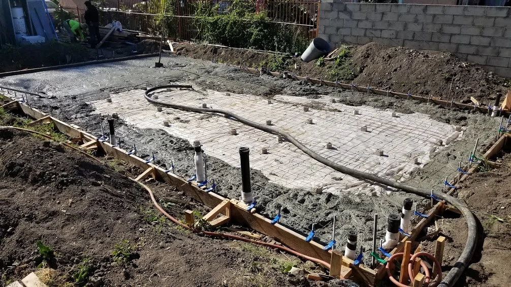 Foundation progress for an ADU construction project.