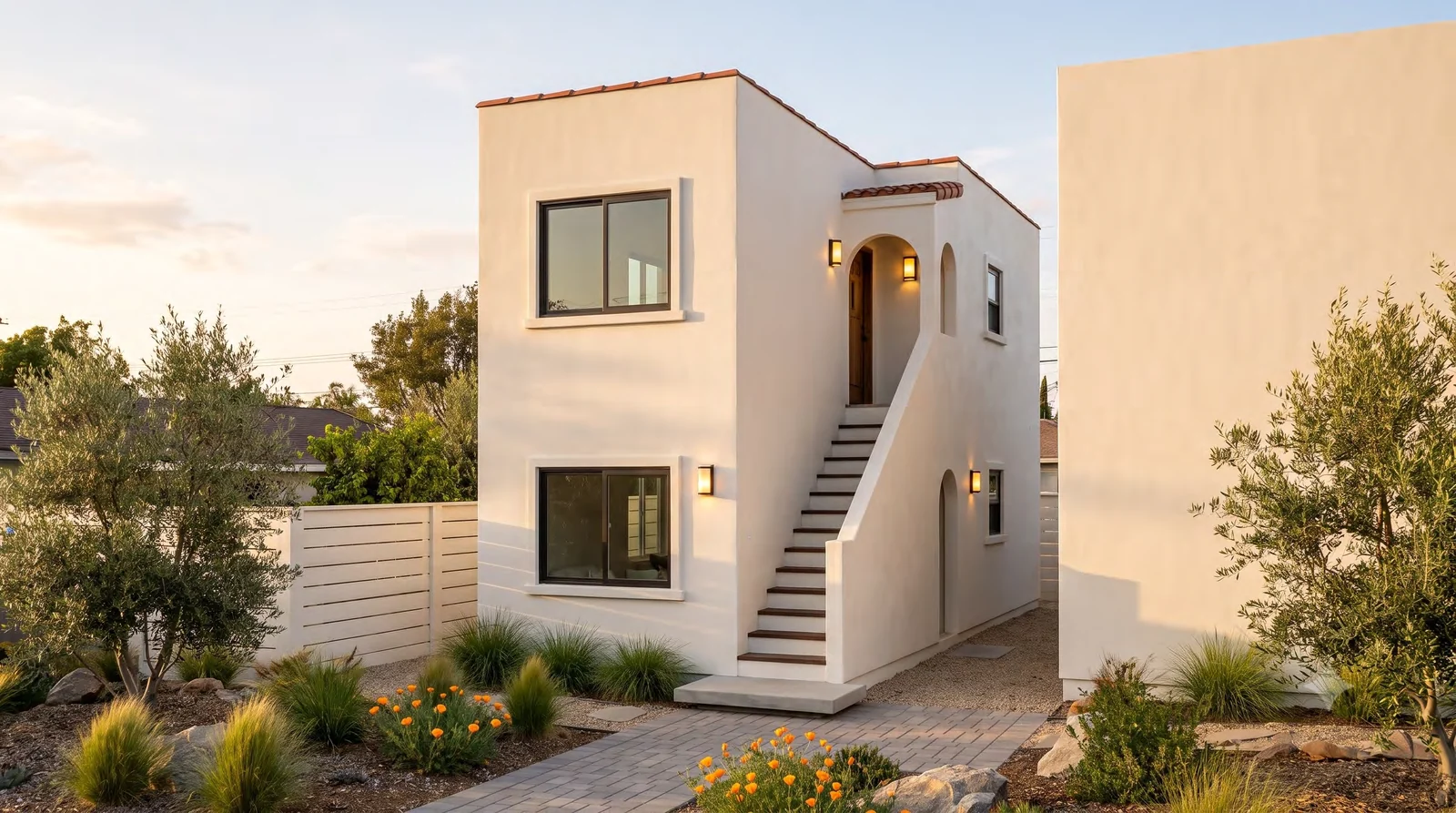 Stacked Duplex Plans — detached two-unit ADU building