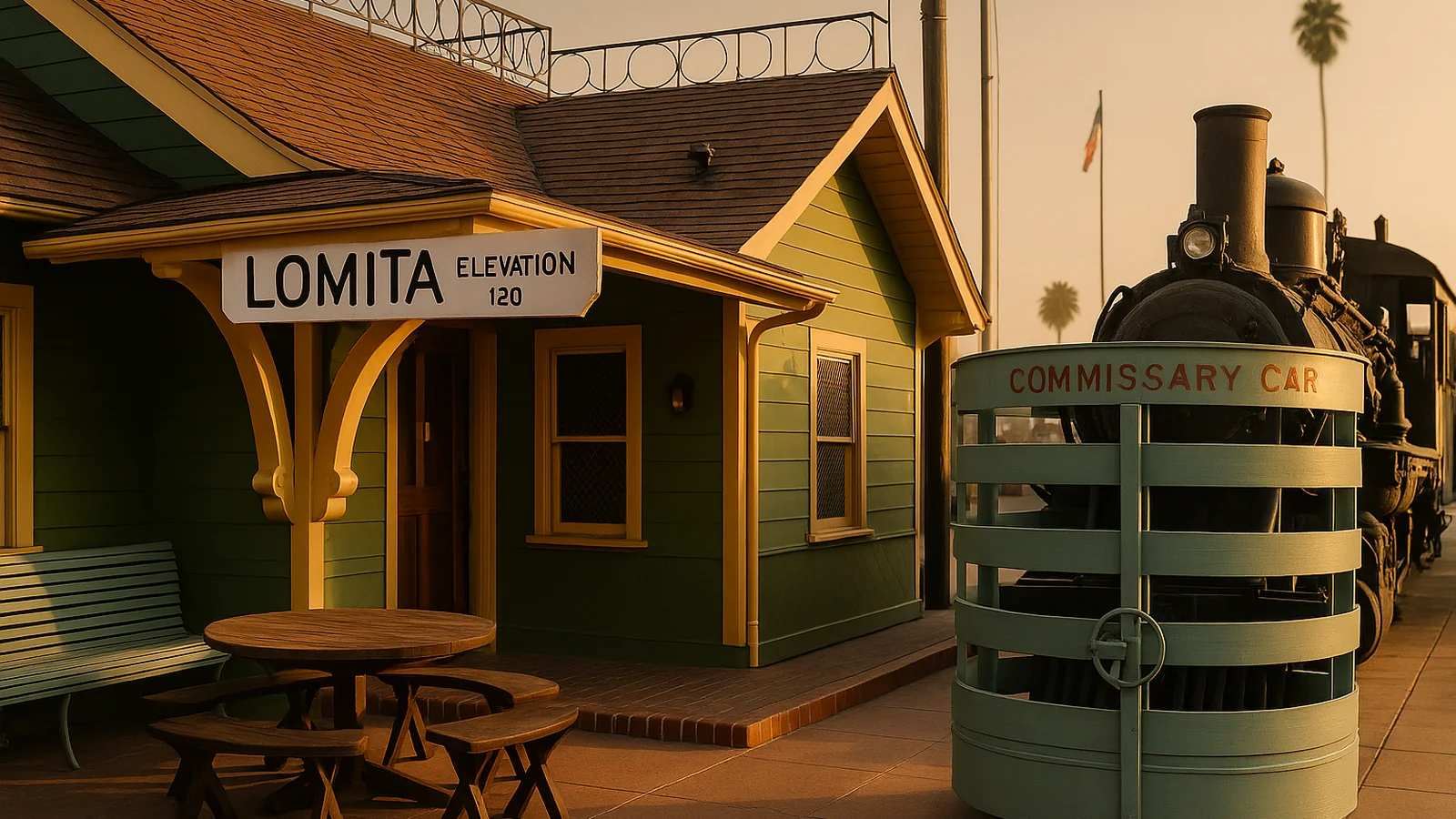 Building an ADU in Lomita, CA with the historic Lomita Railroad Museum depot near established residential neighborhoods where CALI ADU designs, permits, and manages backyard ADUs.