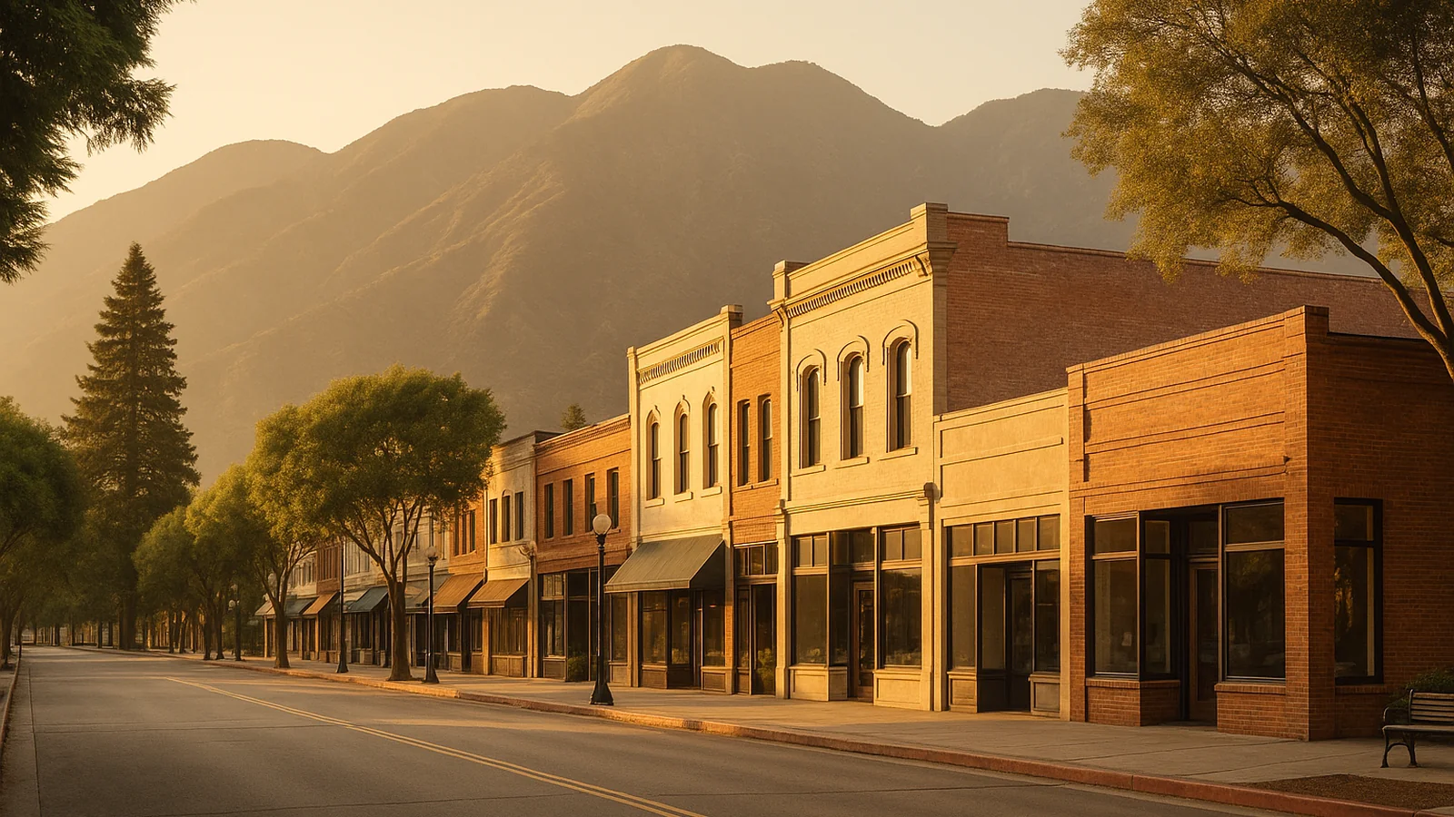 Building an ADU in Monrovia, CA — a tree-lined historic neighborhood near Old Town Monrovia with the San Gabriel Mountains behind it, where CALI ADU builds single-story backyard ADUs under Monrovia Municipal Code § 17.44.005