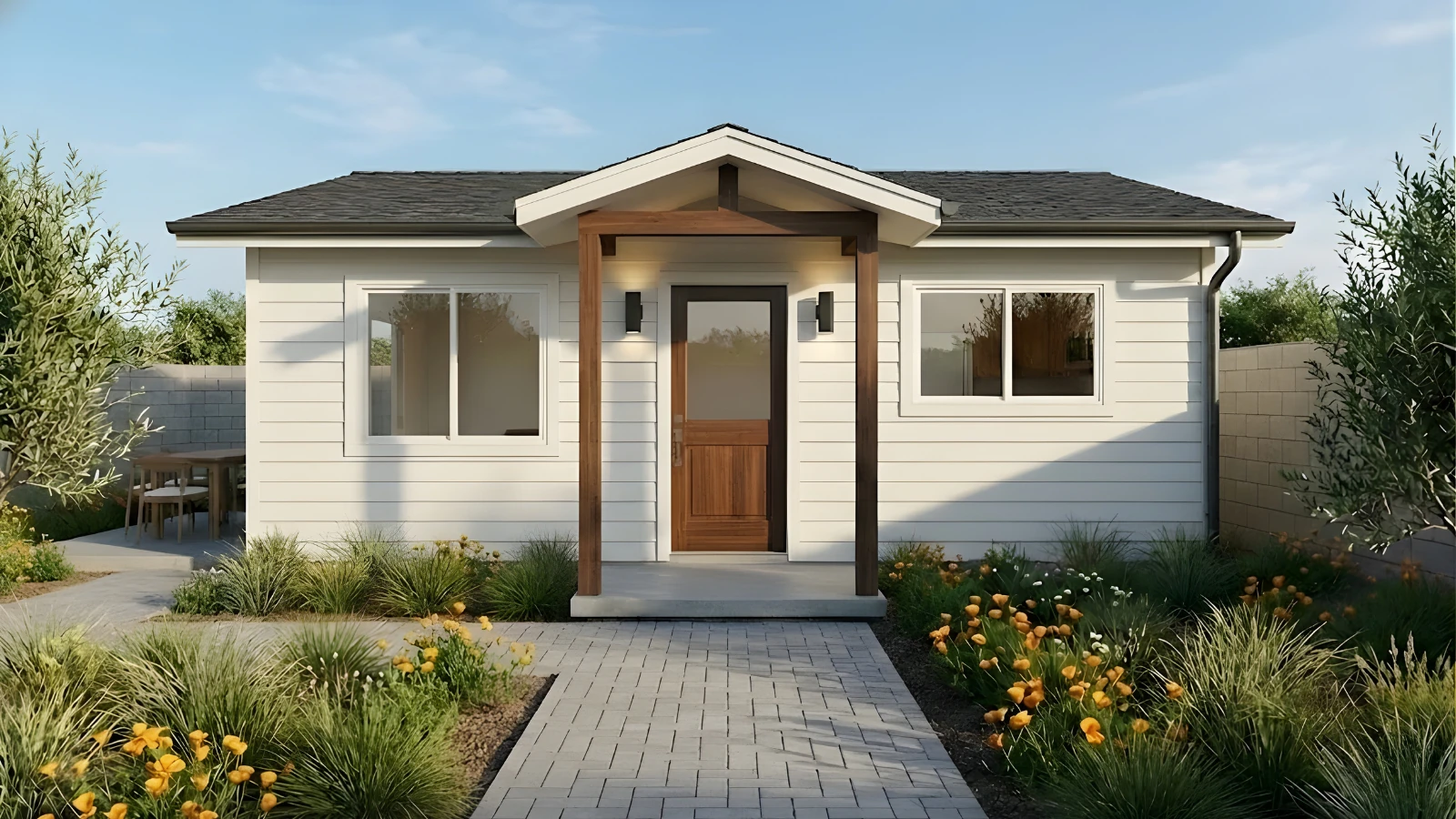 The Westwood Signature Home — a 550-square-foot one-bedroom single-story ADU with a separate living room, designed for the long-term tenants Inglewood's transit-rich rental market attracts